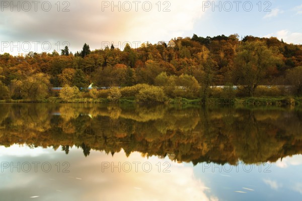 Autumn landscape near the Berounka river in Dobrichovice