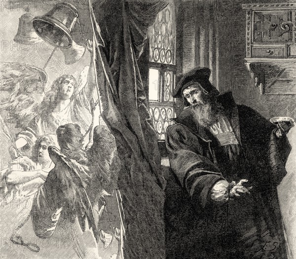 Faust, The ringing of bells, and choral voices, first part of the tragic play Faust by Johann Wolfgang von Goethe