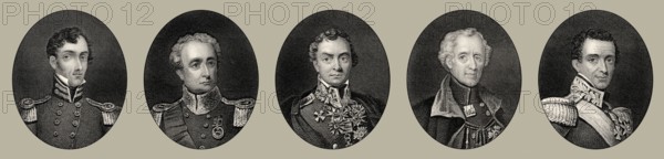 Offiziere der britischen Armee in Indien, 19. Jahrhundert, SIR John Hunter Littler, Sir Robert Henry Sale, Henry Hardinge, Hugh Gough, Sir Henry George Wakelyn Smith