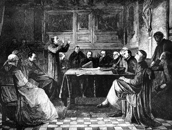 Meeting of the calvinists, 16th century, Versammlung von Calvinisten im 16. Jahrhundert