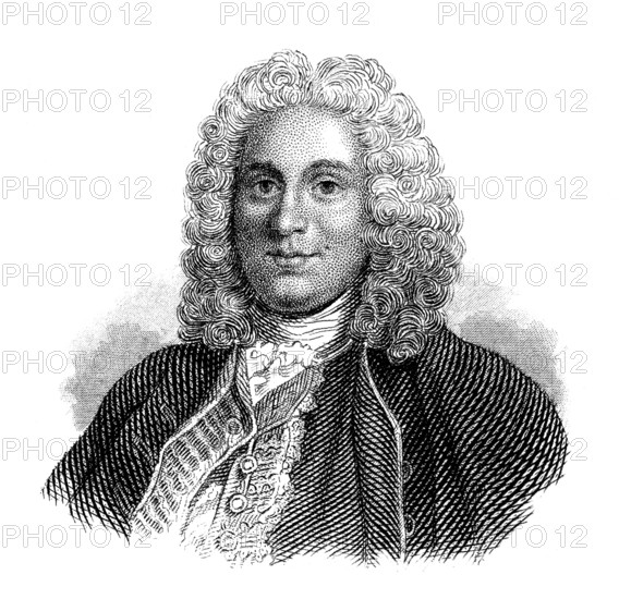 Philippe Néricault Destouches, 1680 - 1754, a French comic dramatist and writer, Portrait von Philippe Néricault Destouches, 1680 - 1754, ein französischer Lustspieldichter und Schriftsteller