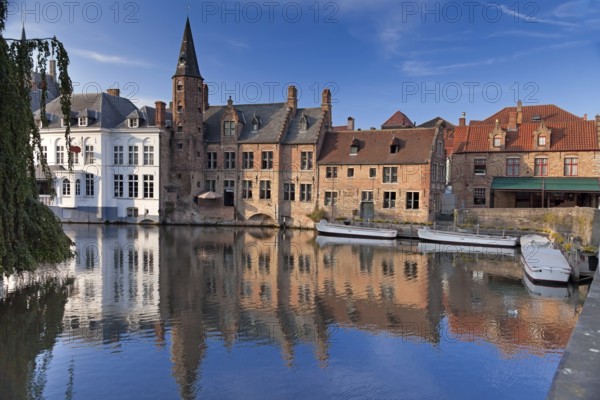 River channel and buildings in Bruges, Belgium