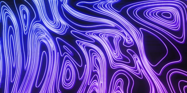 Neon Glow blue and purple lines on a dark background, Cyberpunk background