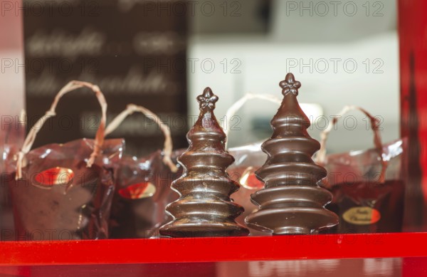 Chocolate Christmas Trees. Brown chocolate. Bulgaria