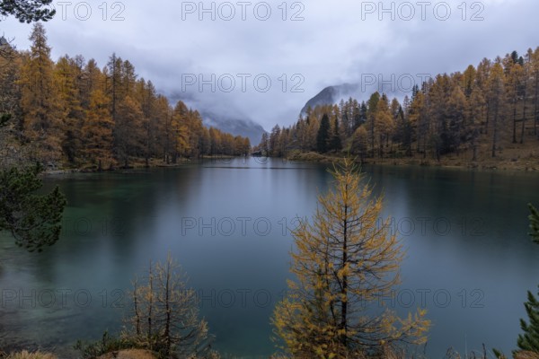 Autumn evening atmosphere, Lake Palpuognasee, Bergün-Filisur, Graubünden, Switzerland