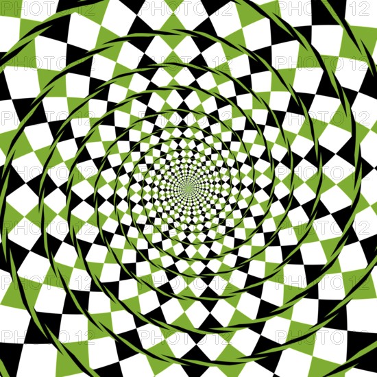 An illustration of an optical illusion spiral background