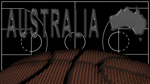Australia on Basketball Court, National Theme Concept
