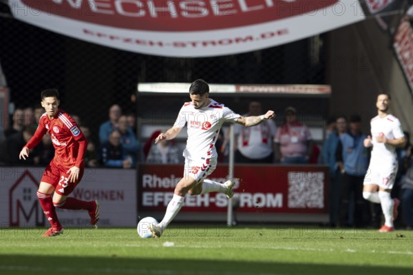 (DFL/DFB REGULATES PROHIBIT ANY USE OF PHOTOGRAPHS AS IMAGE SEQUENCES AND/OR QUASI-VIDEO), RheinEnergieStadion, Cologne, North Rhine-Westphalia, Jusuf Gazibegovic (1.FC Köln, Defence, #25), 2nd Bundesliga, 1.FC Köln, Fortuna Düsseldorf 1895 on 23/02/2025 at RheinEnergieStadion in Cologne Germany
