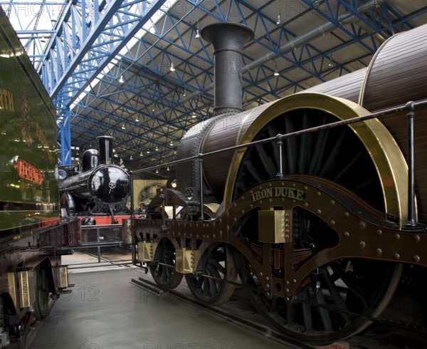 York National Railway Museum. Broad gauge locomotive Iron Duke. The National Railway Museum (NRM) in York is part of the British National Museum of Science and Industry and is a museum dedicated to the railway system - especially that of Great Britain. As railway technology was developed in Great Britain, its collection has an importance far beyond Great Britain