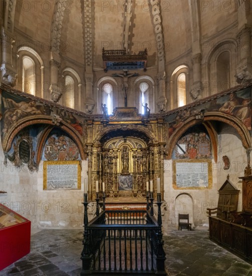 Salamanca, Spain, 9 April, 2024:view of the San Salvador Chapel inside the Old Cathedral of Salamanca