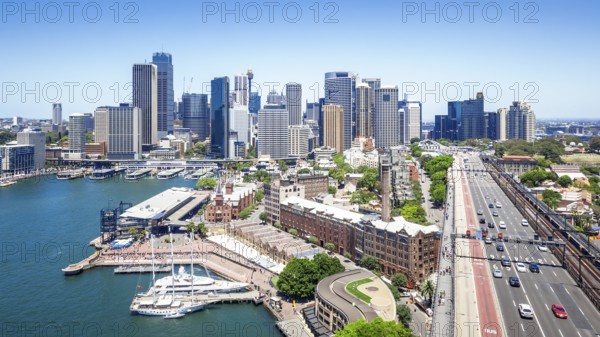 A nice view to the city of Sydney from the Harbor Bridge
