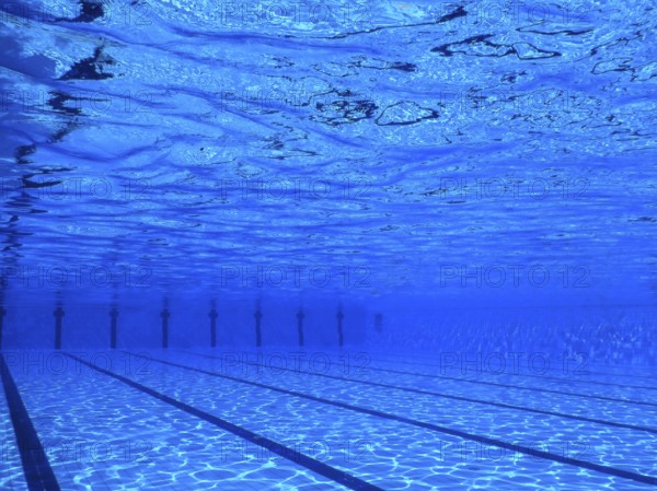 Underwater Empty Swimming Pool Background, blue