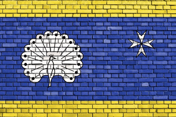 Flag of Ermelo painted on brick wall