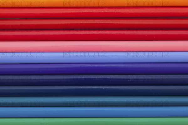Detail of rainbow colorful Pencil on the table