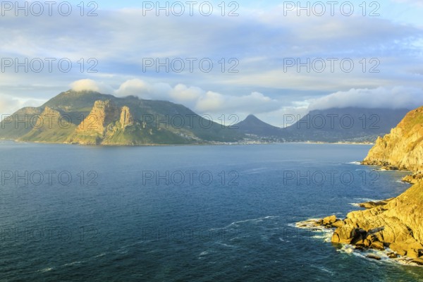 Lookout Point at sunset in Hout Bay from the famous and scenic Chapman's Peak Drive, Cape Town, South Africa, one of the most beautiful streets in the world
