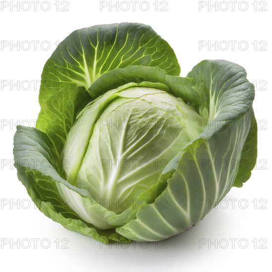 Cabbage isolated on white background. Clipping Path. Full depth of field