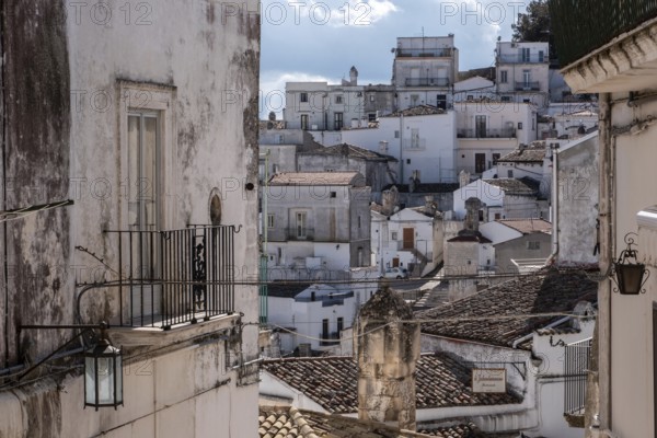 View of historic old downtown Monte Sant Angelo, Gargano Peninsula in Southern Italy