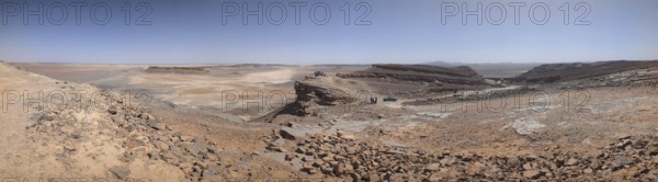 Panoramic view from the top of mount Gara Medouar to the desert, Morocco