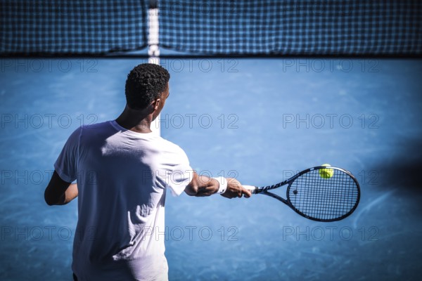 MELBOURNE, AUSTRALIA - JANUARY 10: Giovanni Mpetshi Perricard of France during practice ahead of the 2025 Australian Open at Melbourne Park on January 10, 2025 in Melbourne, Australia