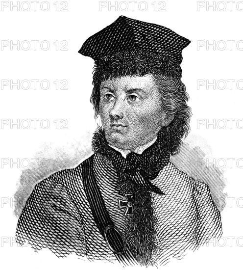 Andrzej Tadeusz Bonawentura Kosciuszko, or Andrew Thaddeus Bonaventure Kosciuszko, 1746 - 1817, a national hero in Poland, Andrzej Tadeusz Bonawentura Kosciuszko, 1746 - 1817, ein polnischer Adeliger, Nationalheld, General