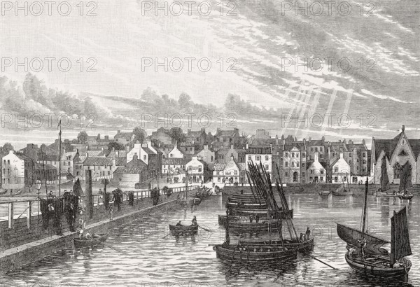 Newhaven, from the Pier, Edinburgh, Scotland, 19th century