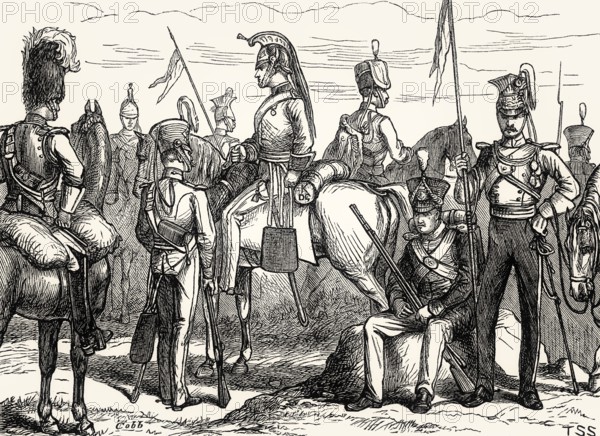 British military uniforms, 19th century, From British Battles on Land and Sea, by James Grant
