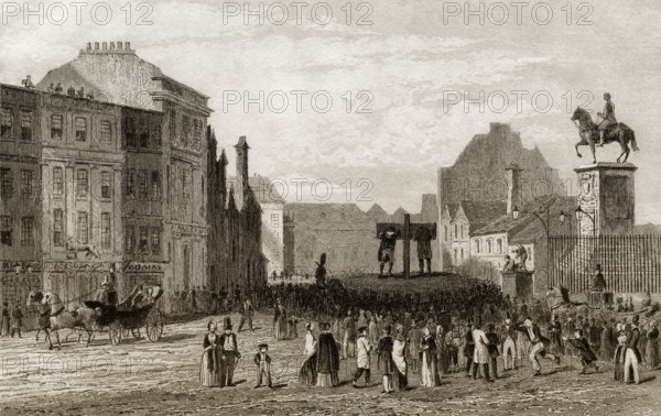 Der Pranger und die Statue von Karl I., Charing Cross, London, 18. Jahrhundert