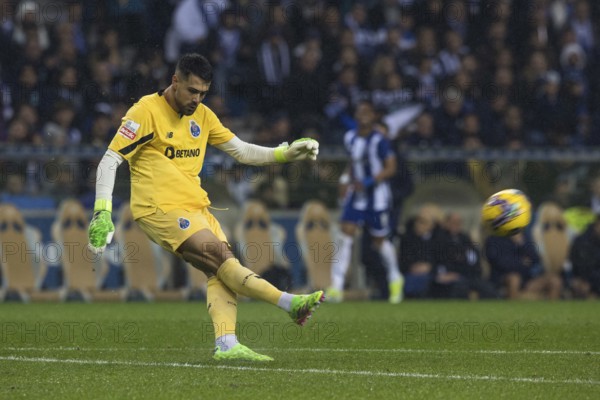 Football match, Diogo COSTA FC Porto at the kick-off, Estadio do Dragao football stadium, Porto, Portugal