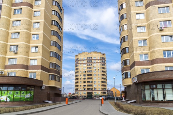 Andreevka, Russia, April 11.2016. The residential complex Uyutniy