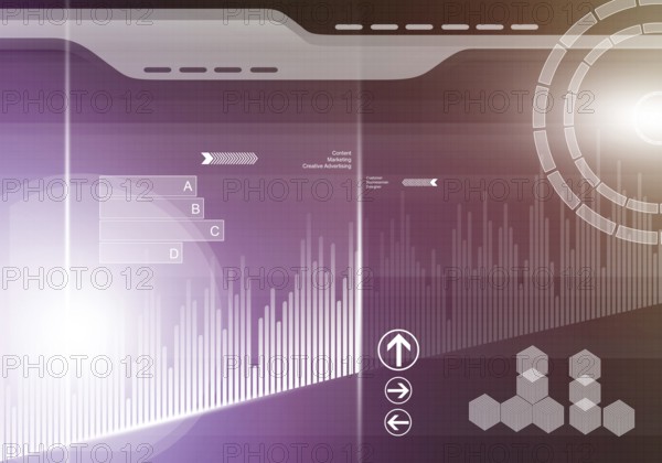 Digital background image with graphs and diagrams