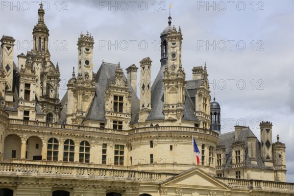 Chateau de Chambord, built in the first half of the 16th century for King Francois I in the Renaissance style, Loir-et-Cher department, Centre-Val de Loire region, France