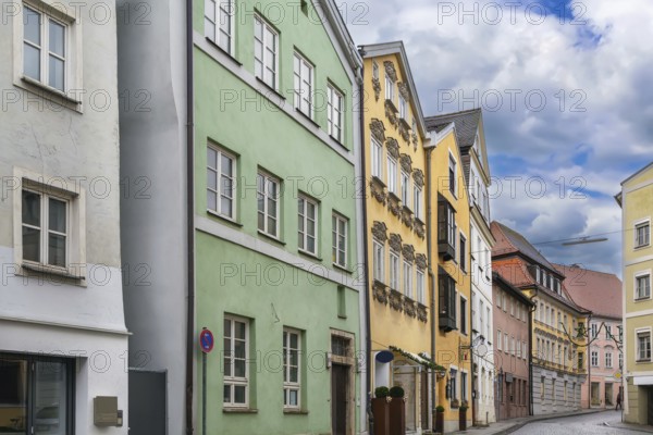 Street i with historical houses n Eichstatt, Germany