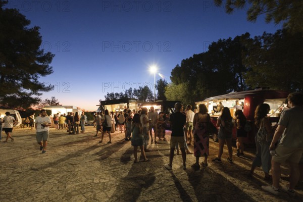 Food truck area, Trio Tanxugueiras, Sanctuary of Consolation, Sant Joan, Majorca, Spain