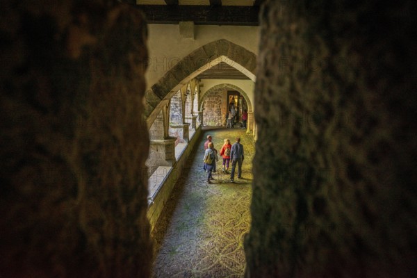 Roncesvalles, Gothic cloister, Royal Collegiate Church of Santa María de Roncesvalles, Santiago's road, Navarra, Spain