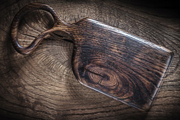 Oak wood dark vintage wooden chopping board