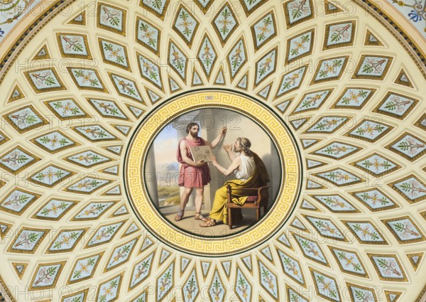 ST. PETERSBURG - JUNE 30, 2011: A ceiling painting in the Italian Fine Art Room. Today the collection of the museum contains about 3 million items