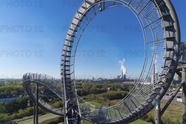 DUISBURG, GERMANY, SEPTEMBER 30, 2018: Tiger and Turtle, a piece of art and a landmark in Angerpark