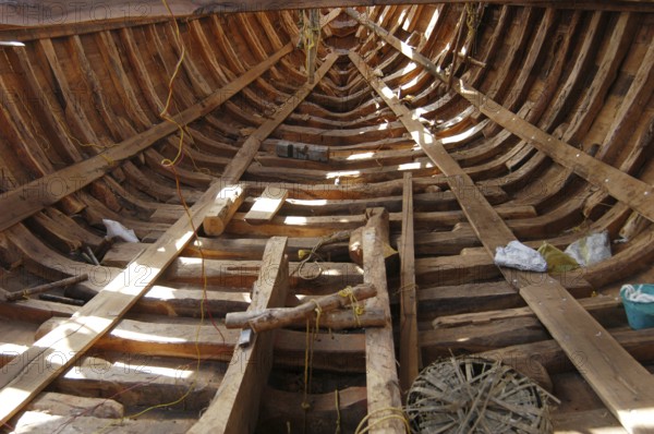 Fishermen community builds boats for fishing at Colaba Fisherman's colony in Bombay now Mumbai, Maharashtra, India