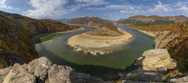 Panorama landscape view of the Arda River Bend near Kardzhali in Bulgaria
