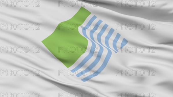 Saijo City Flag, Country Japan, Ehime Prefecture, Closeup View