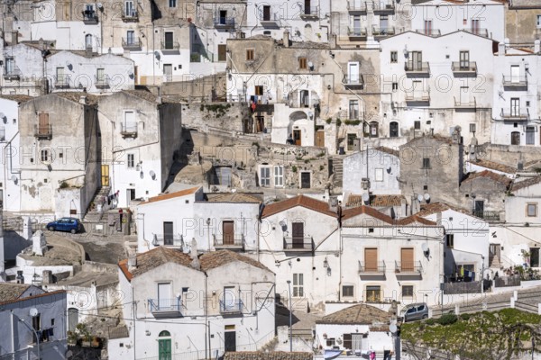 The old houses of Monte Sant Angelo in the Gargano mountains in the Italian region of Apulia
