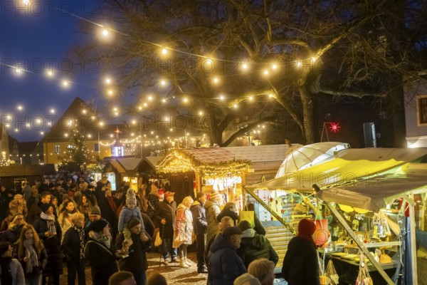 Christmas market on the village green Altkötzschenbroda Radebeul, Saxony, Germany