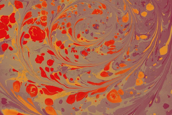 Abstract marbling floral pattern for fabric, tile design. background texture