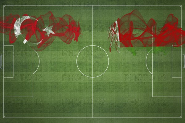 Turkey vs Belarus Soccer Match, national colors, national flags, soccer field, football game, Competition concept, Copy space