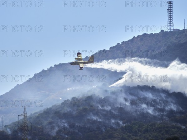 A picture of fire fighters in the sky