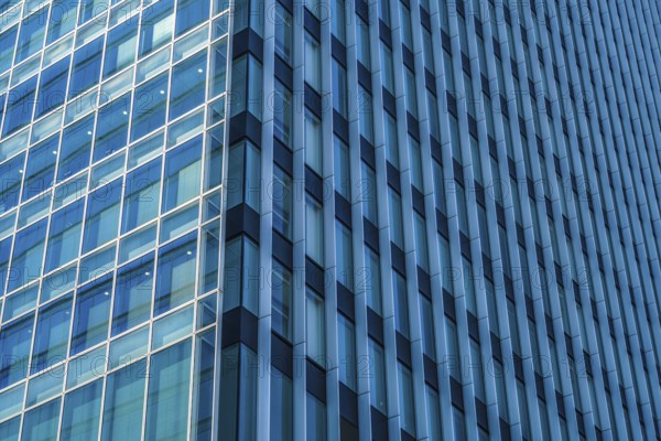 Sunny blue sky and the Akihabara of buildings. Shooting Location: Tokyo metropolitan area