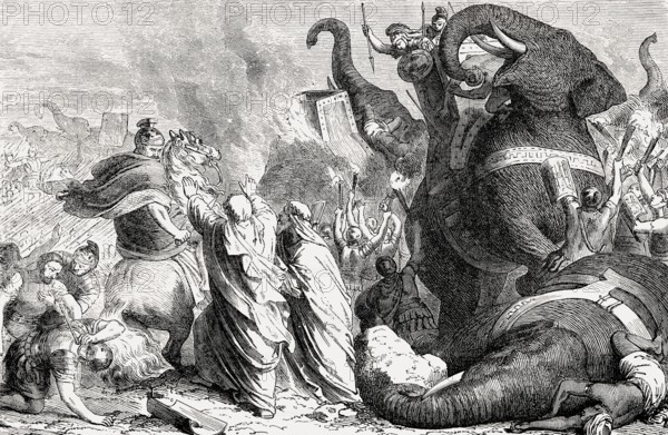 The Battle of Asculum, 279 BC between the Roman Republic ant the forces of king Pyrrhus of Epirus, Pyrrhic War