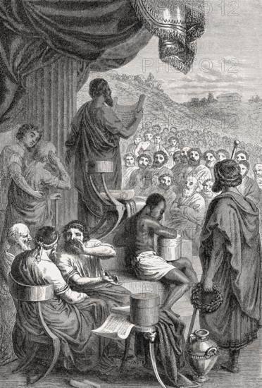 Herodotus reads out his stories, classical Greek author