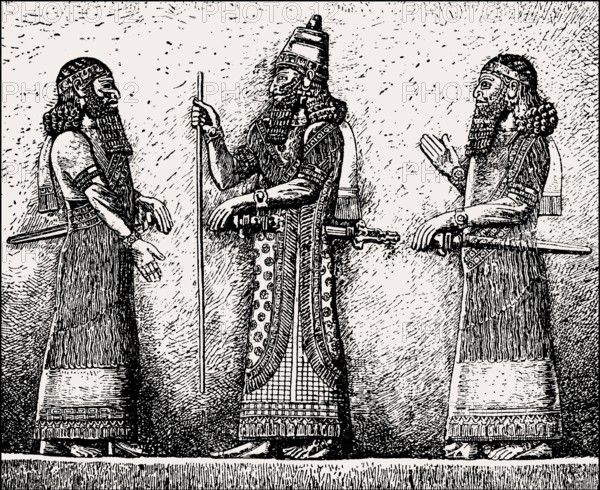 King Sargon II and his Grand Vizier, bas-relief from Dur-Sharrukin, Khorsabad, Iraq