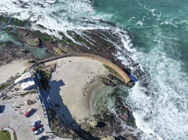 Aerial view of La Jolla cliffs and coastline, San Diego, California, USA